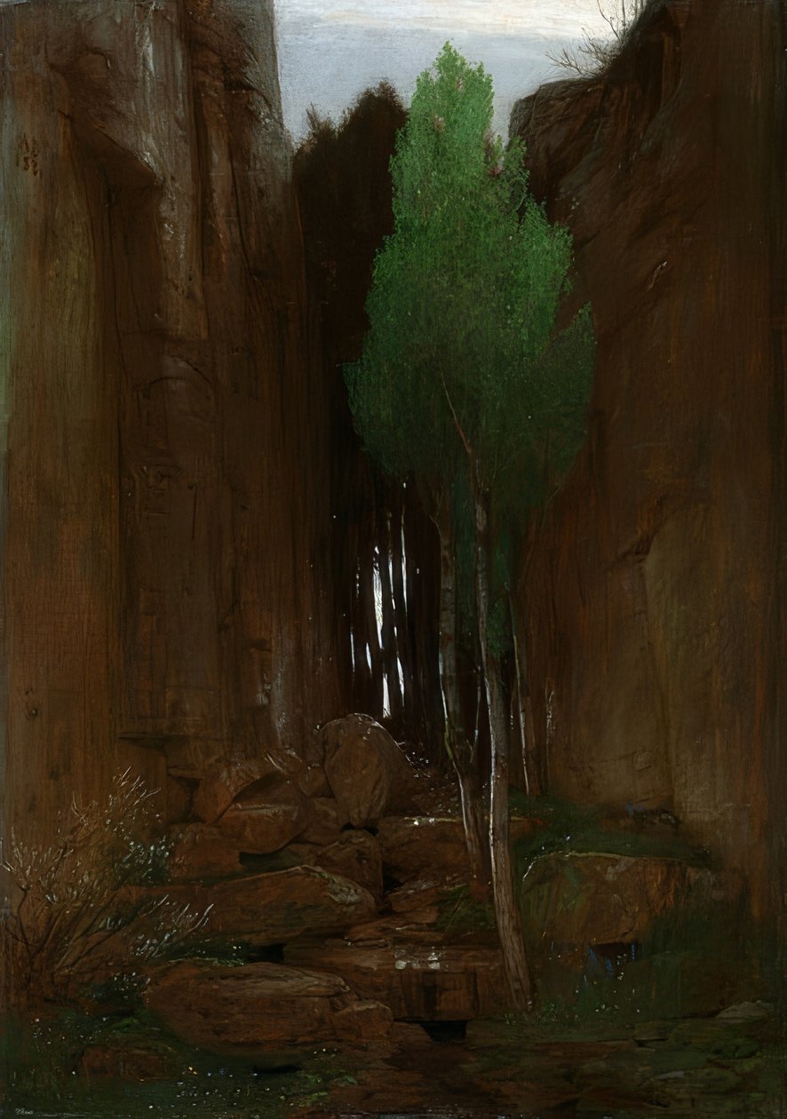 Quelle in einer Felsschlucht von Arnold Böcklin