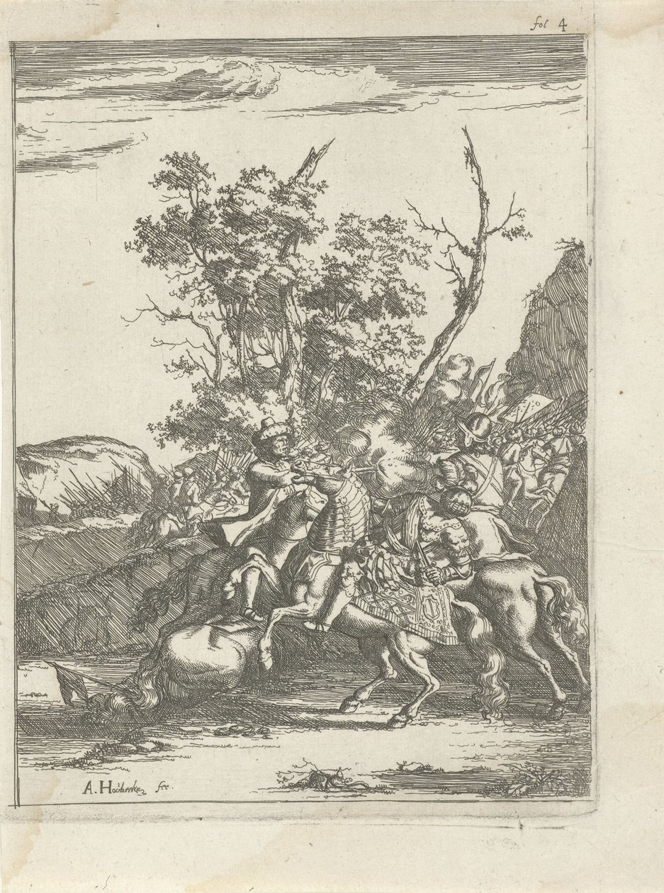 Reiterkampf von Arnold Houbraken