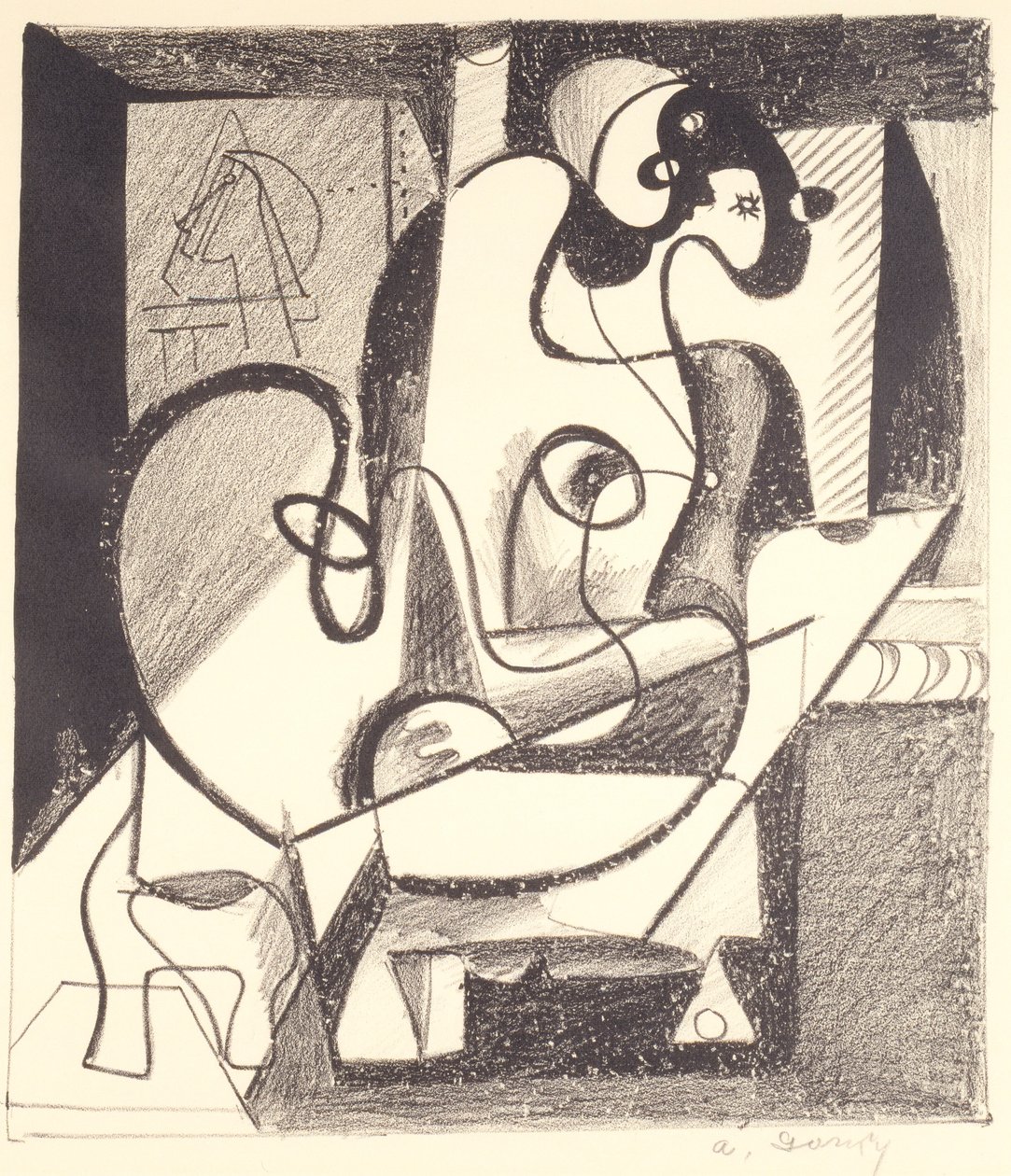 Maler und Modell (Die Schöpfungskammer) von Arshile Gorky