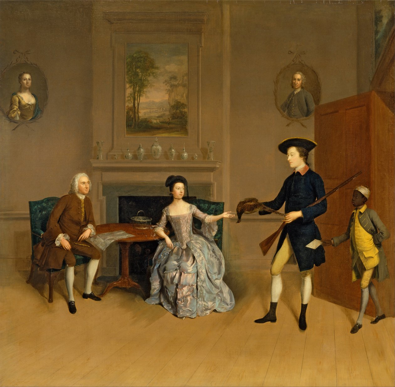 John Orde, seine Frau Anne und sein ältester Sohn William von Arthur Devis