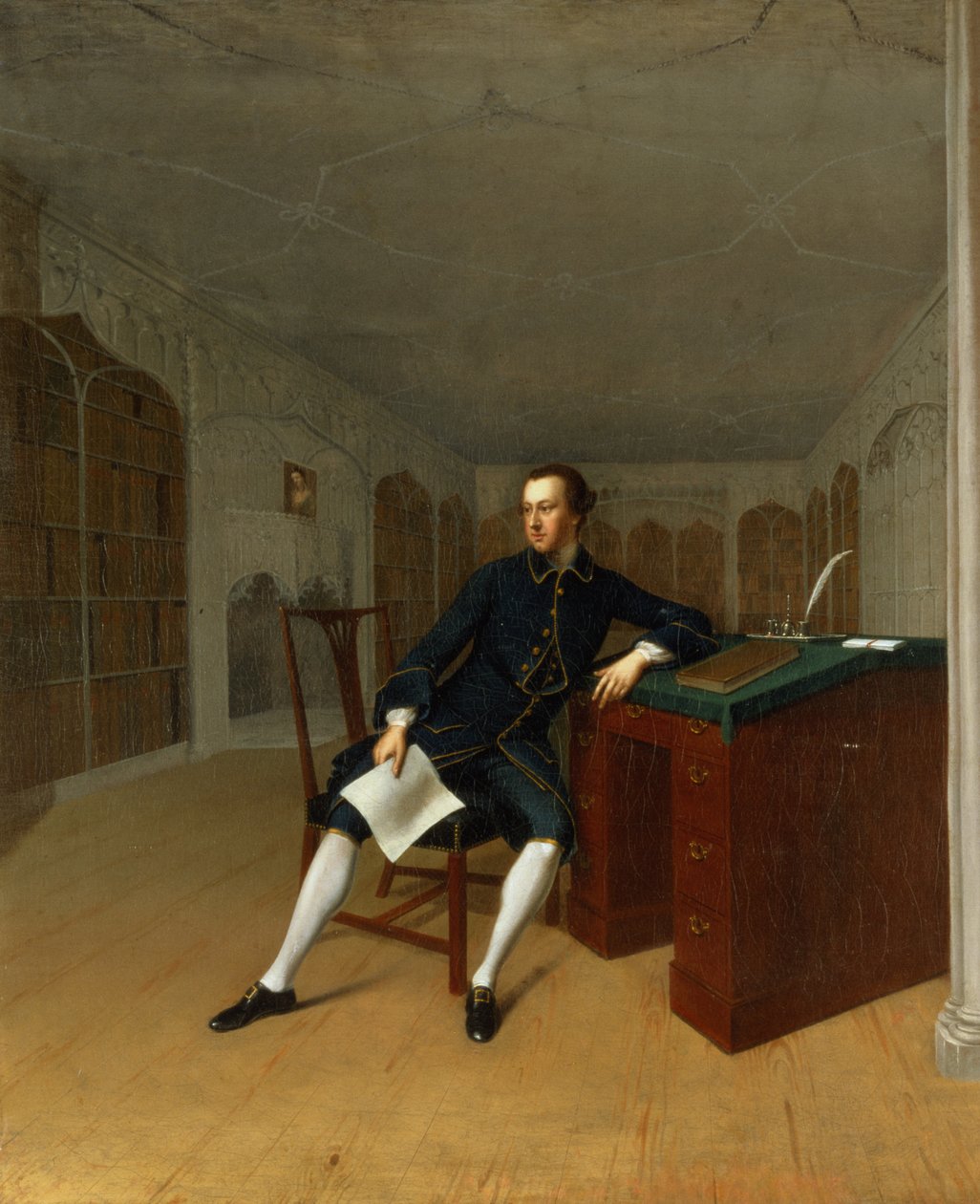 Sir Roger Newdigate (1719-1806) in der Bibliothek von Arbury von Arthur Devis