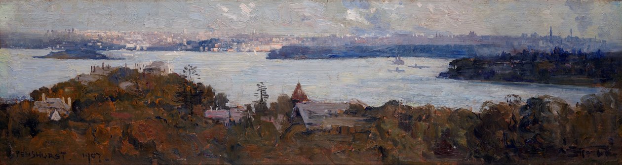 Sydney Harbour von Penshurst (Cremorne) von Arthur Streeton