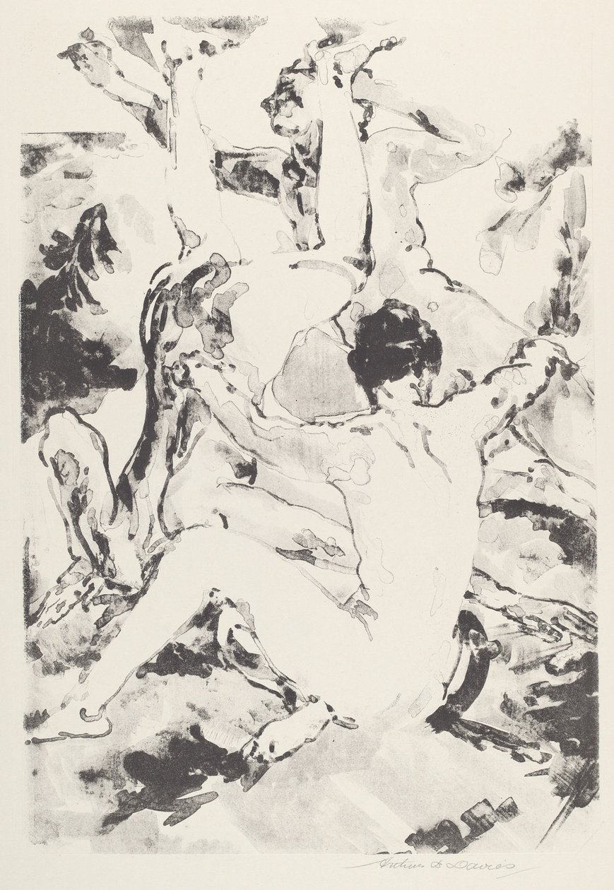 Drei Akrobaten von Arthur B. Davies