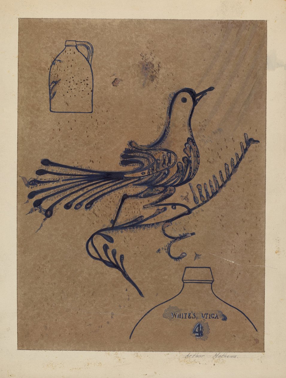 Steingutkrug, ca. 1937 von Arthur Matthews