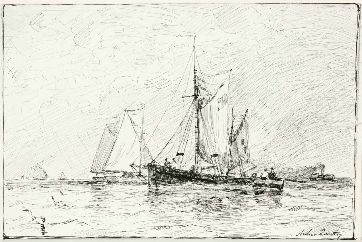 Fischerboote vor Plymouth, England von Arthur Quartley