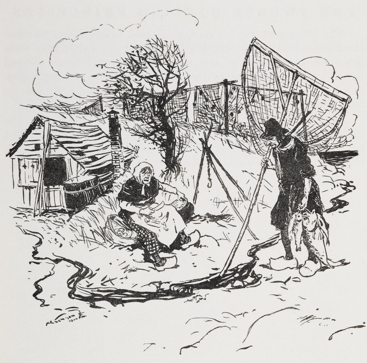 Der Fischer und seine Frau von Arthur Rackham