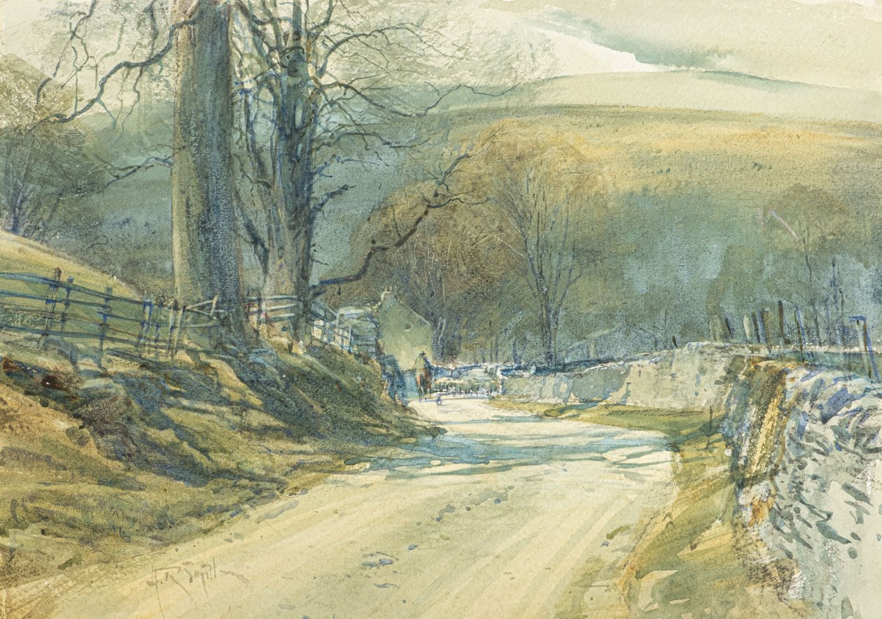 Die kurvenreiche Straße, Upper Wharfedale von Arthur Reginald Smith