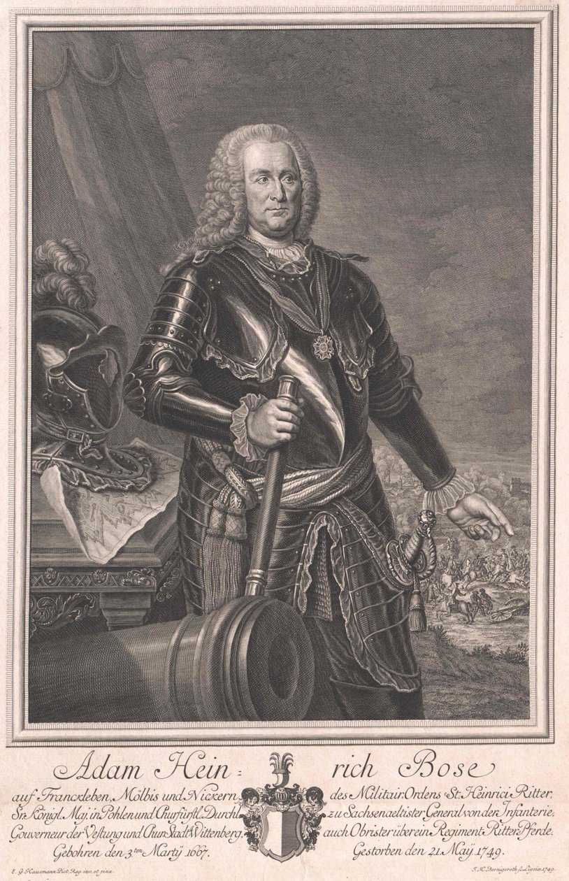 Adam Heinrich Bose von Artist Unknown