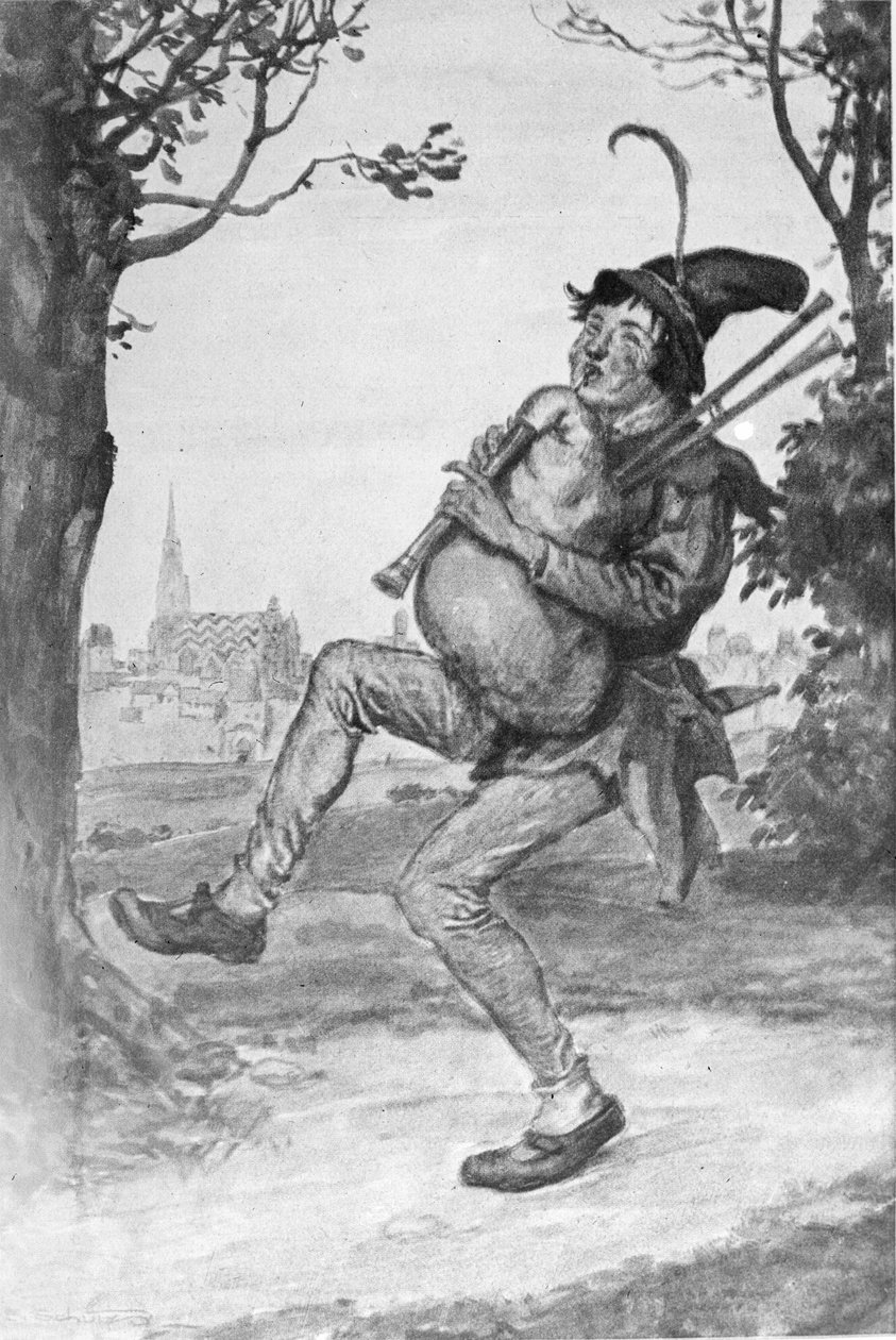 Dudelsack spielend Der liebe Augustin von Artist Unknown