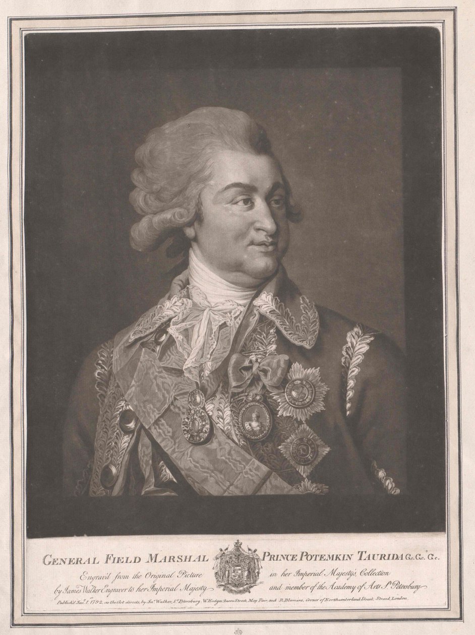 Grigori Aleksandrovitch Graf Potemkin von Artist Unknown