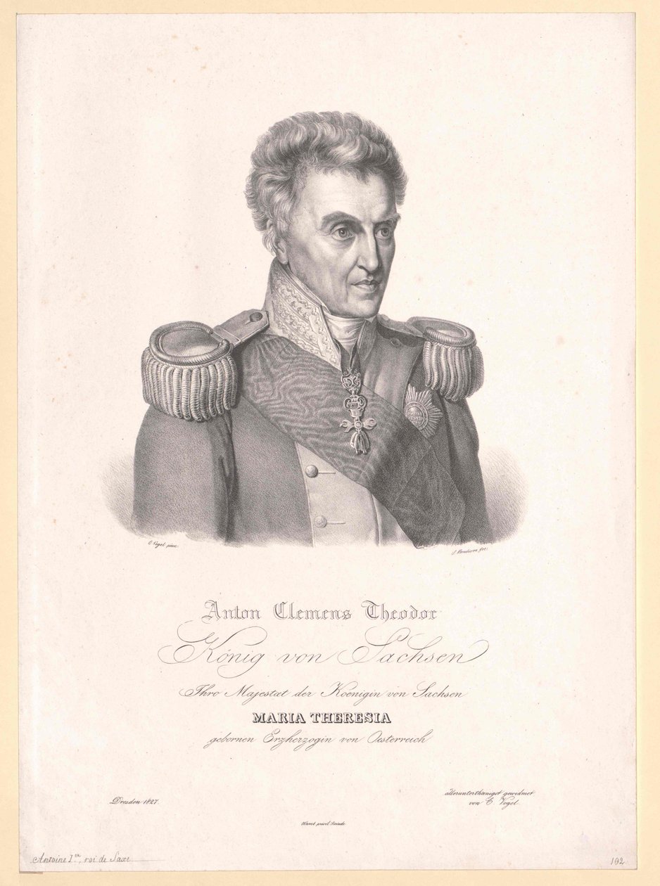 König von Sachsen Anton I. von Artist Unknown