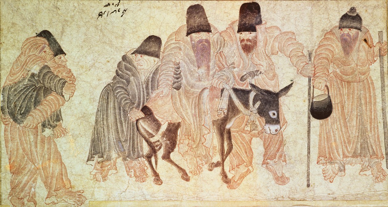 Mongolische Nomaden mit einem Esel von Artist Unknown