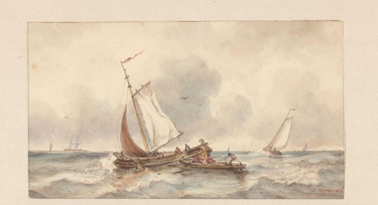 Schiffe auf See von Ary Pleijsier (signed by artist)