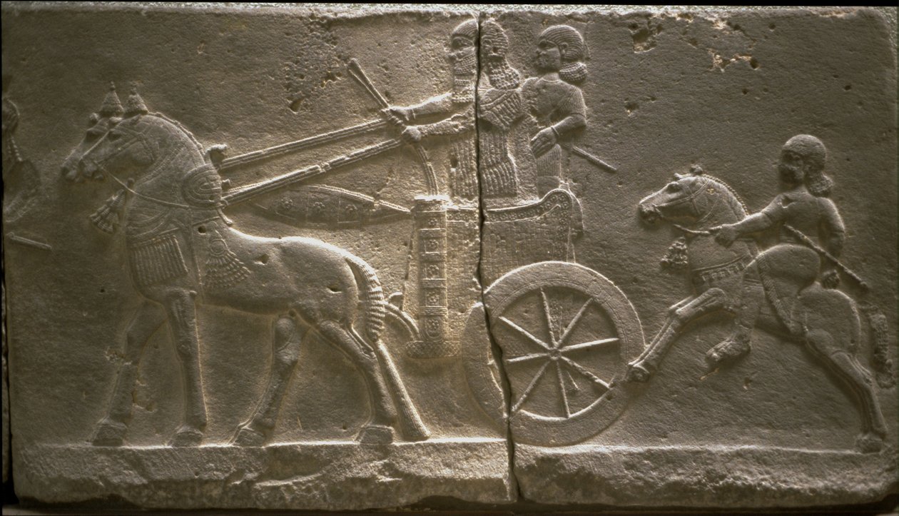 Streitwagen und Kavallerist, 8. Jahrhundert v. Chr. von Assyrian