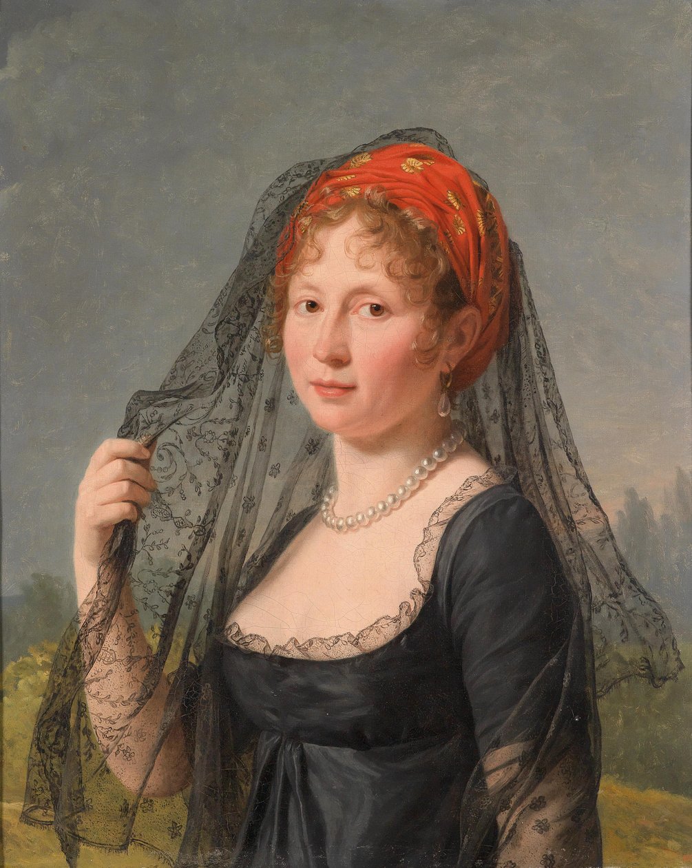 Porträt einer schwarzgekleideten Dame von Baron François Pascal Simon Gérard