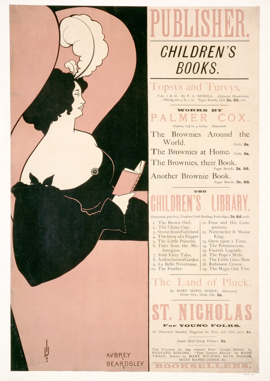 Werbung für Kinderbücher, 1894 von Aubrey Beardsley