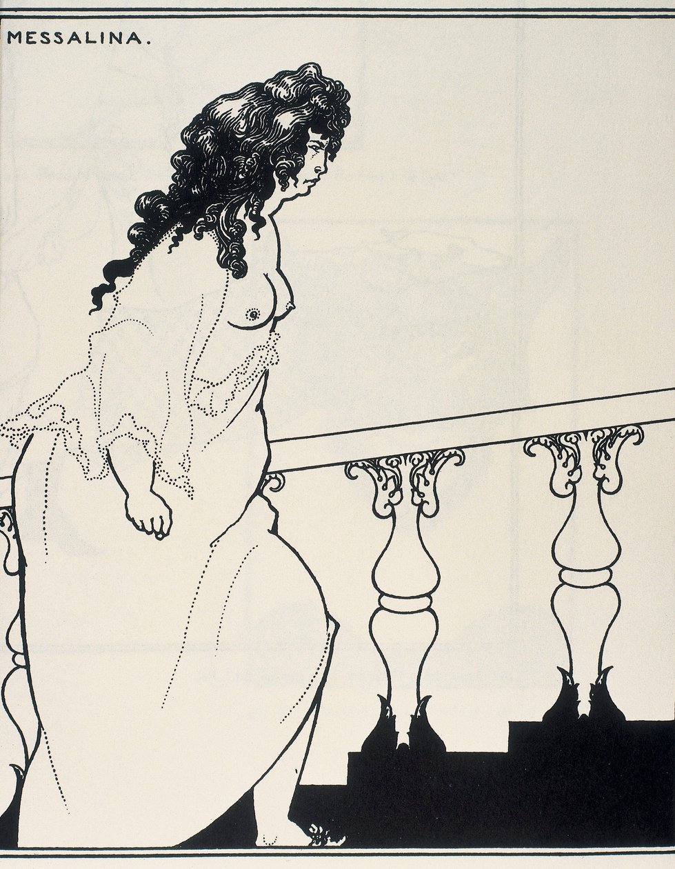 Messalina kommt aus dem Bad von Aubrey Beardsley