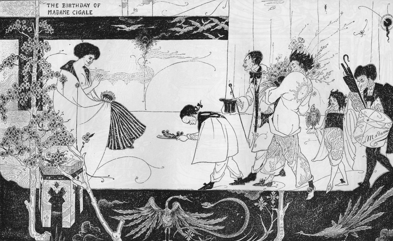 Der Geburtstag von Madame Cigale, ca. 1893 von Aubrey Beardsley