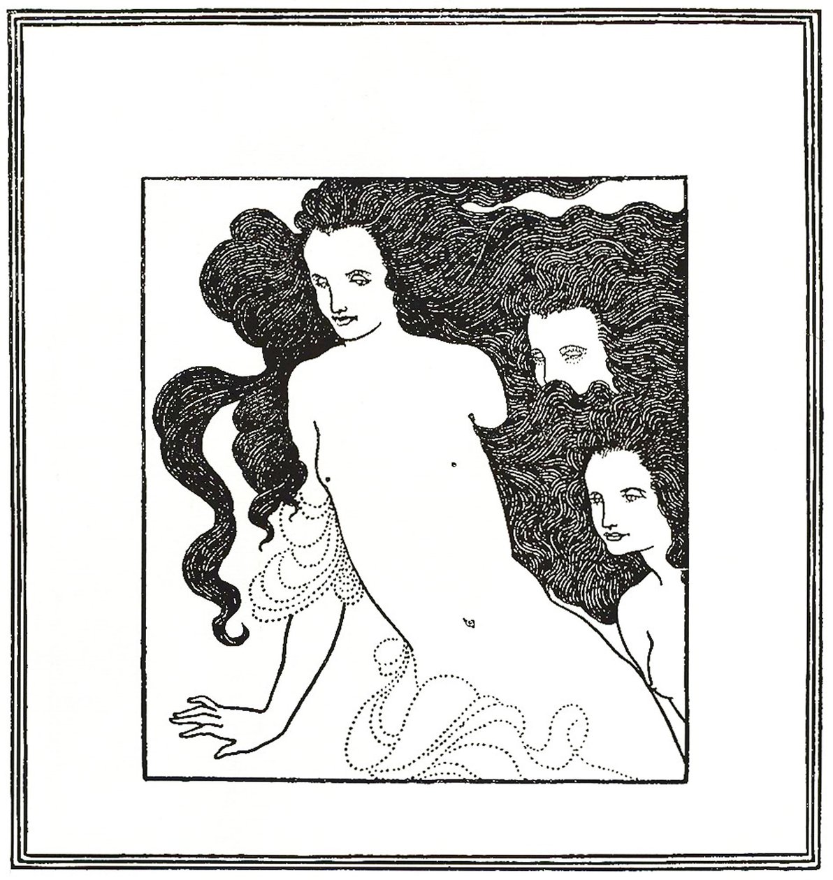 Die Komödie des Rheingolds, Frontispiz 1872 von Aubrey Beardsley