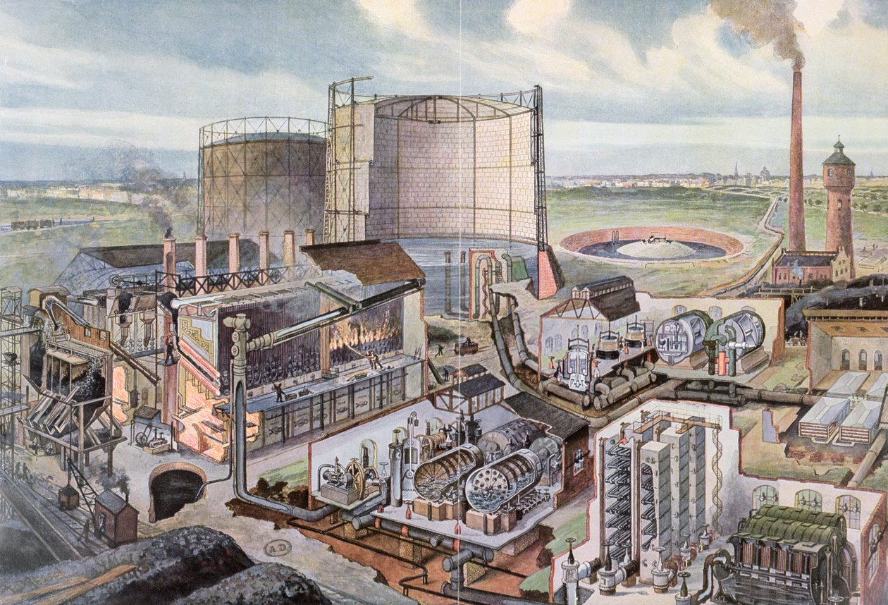 Querschnitt einer Gasfabrik von August Dressel