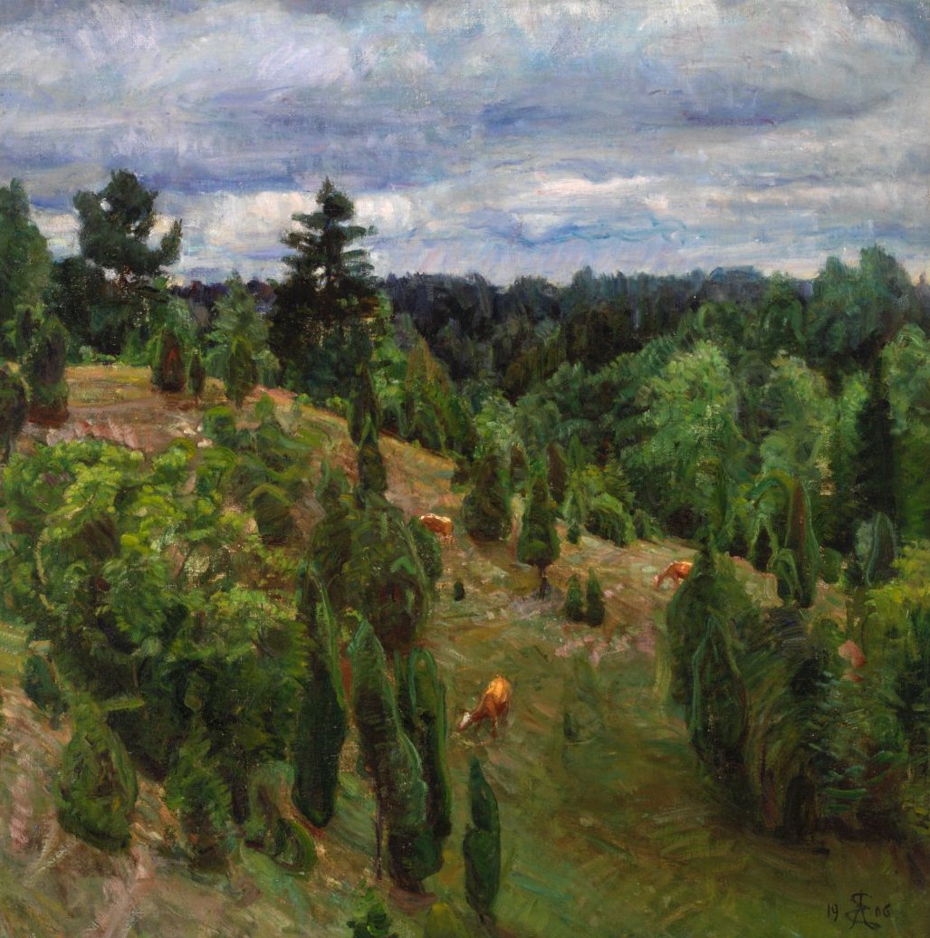 Grüne Landschaft von August Eiebakke