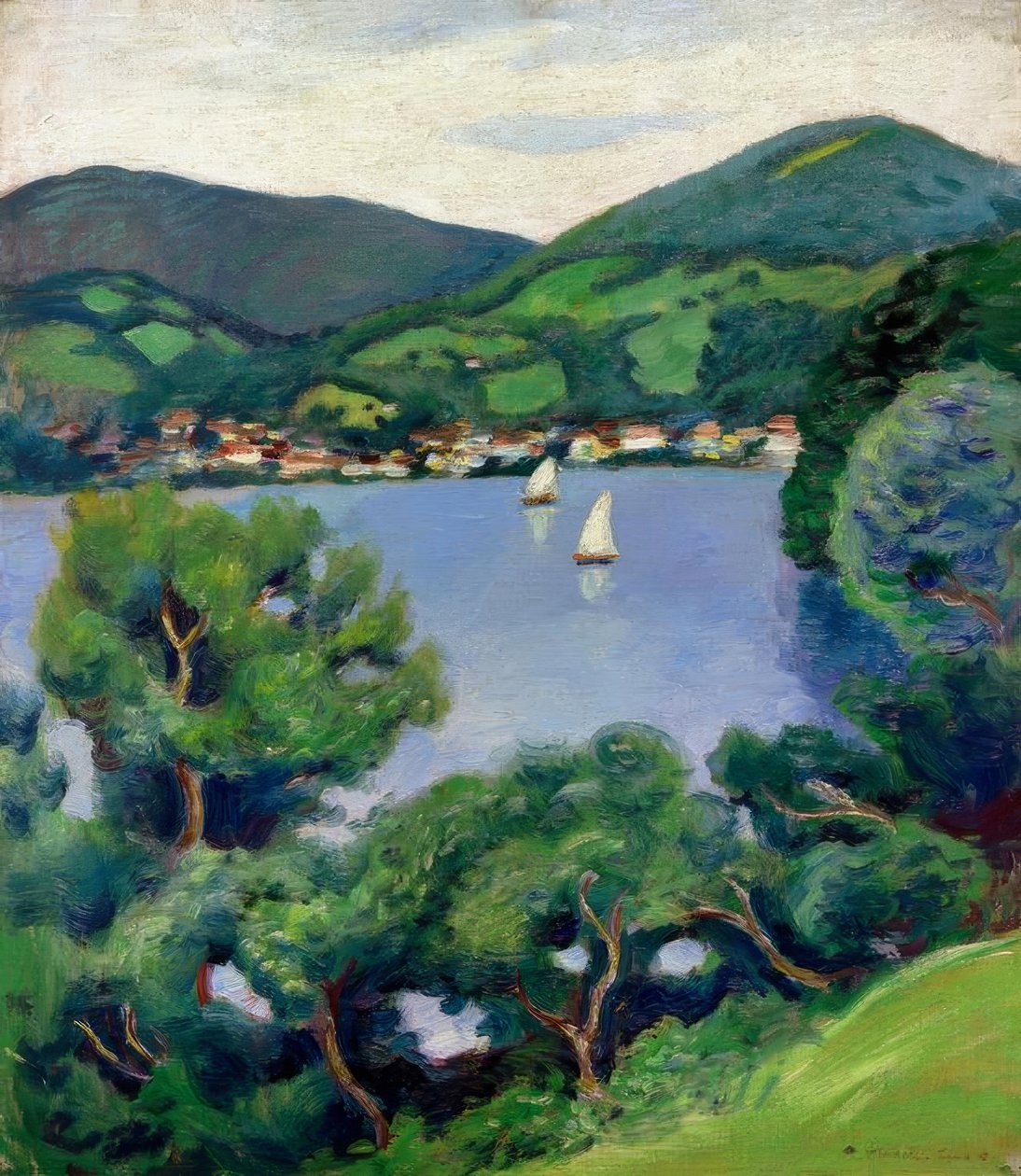 Ansicht vom Tegernsee von August Macke