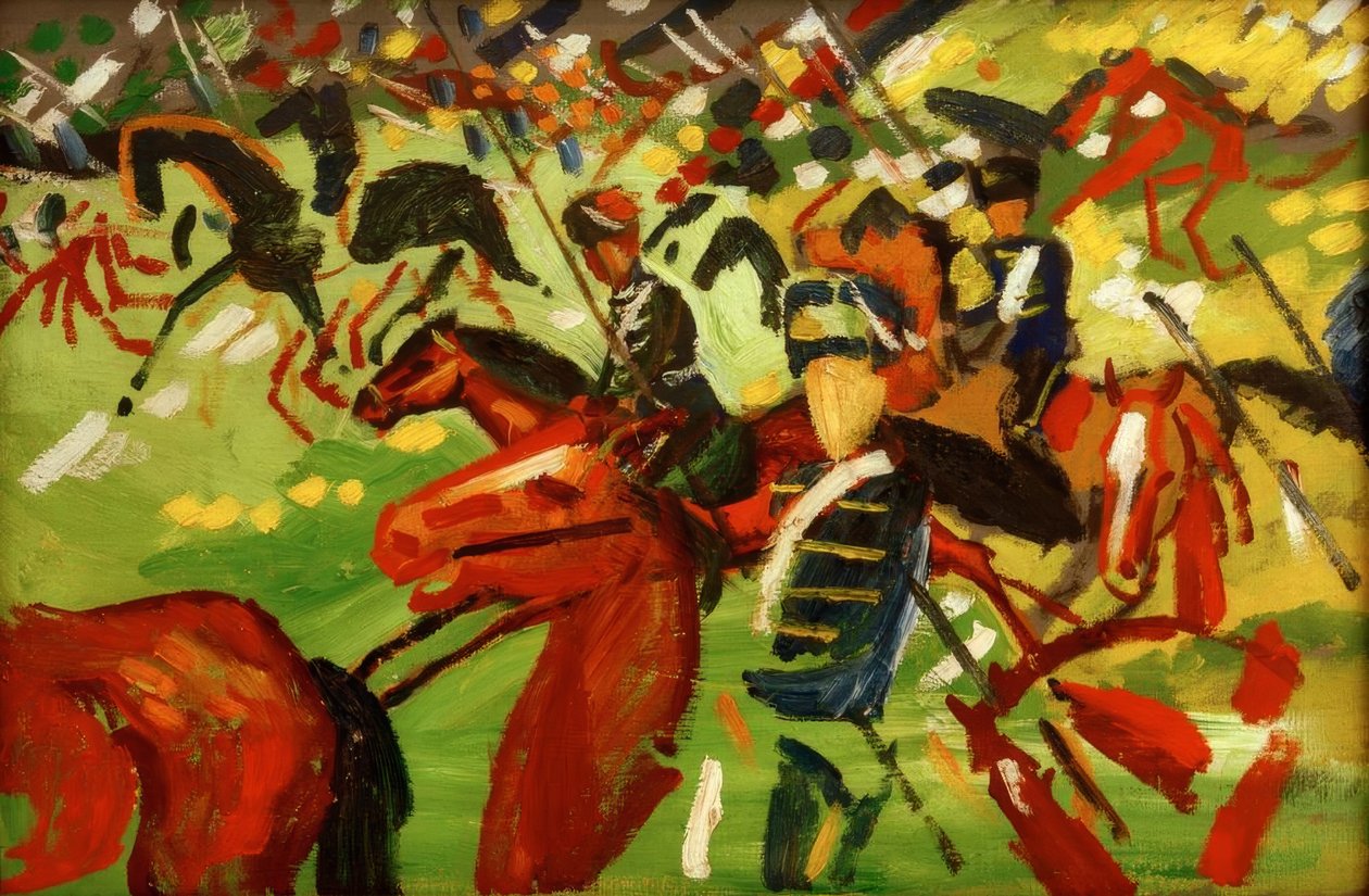 Ausreitende Husaren von August Macke