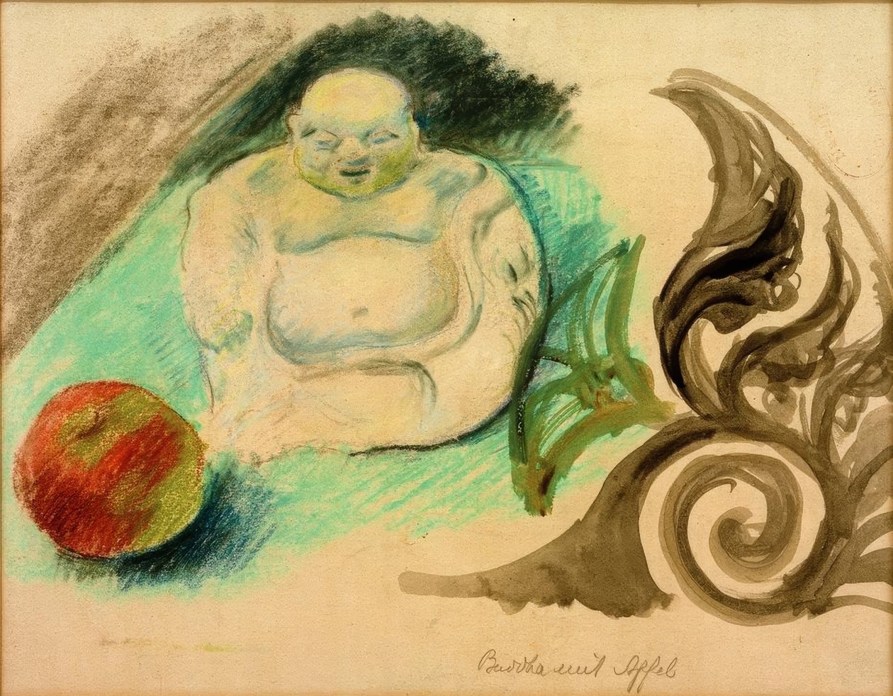 Buddha mit Apfel von August Macke
