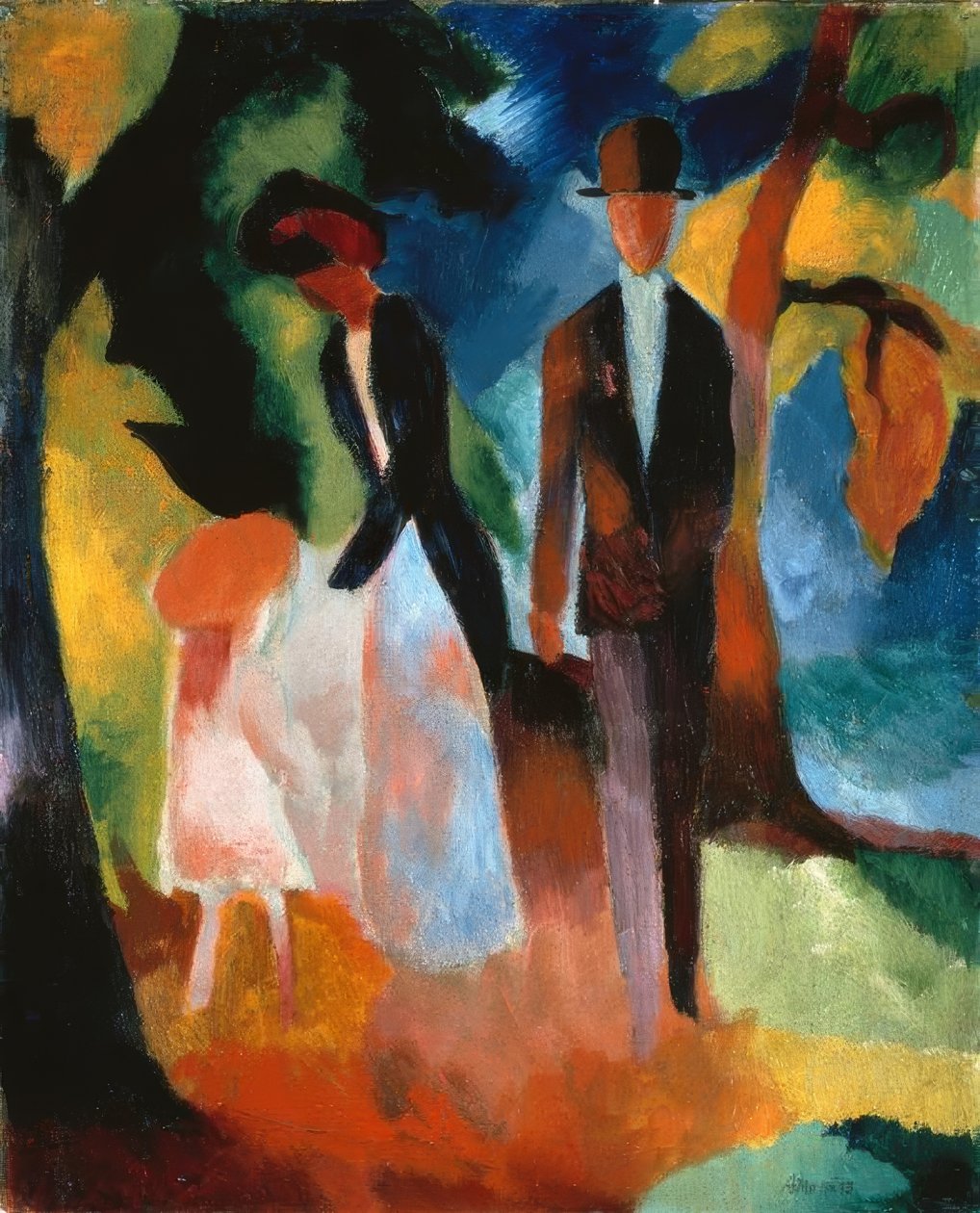Leute am blauen See von August Macke