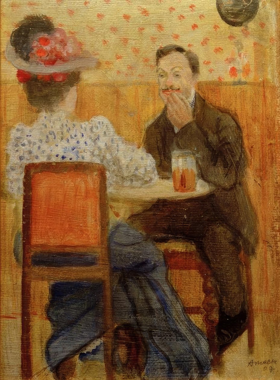 Paar am Biertisch von August Macke