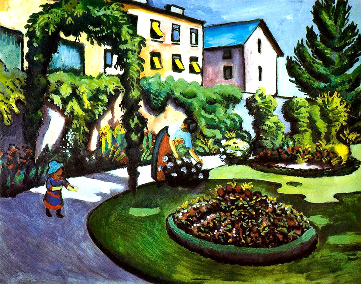 Der Garten des Künstlers in Bonn, Deutschland (1911) von August Macke