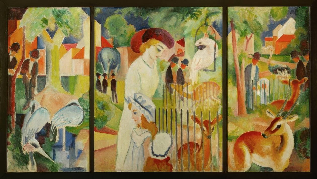 Triptychon: Großer Zoologischer Garten von August Macke