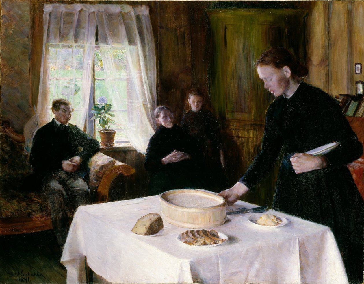 Den Tisch decken von August Eiebakke