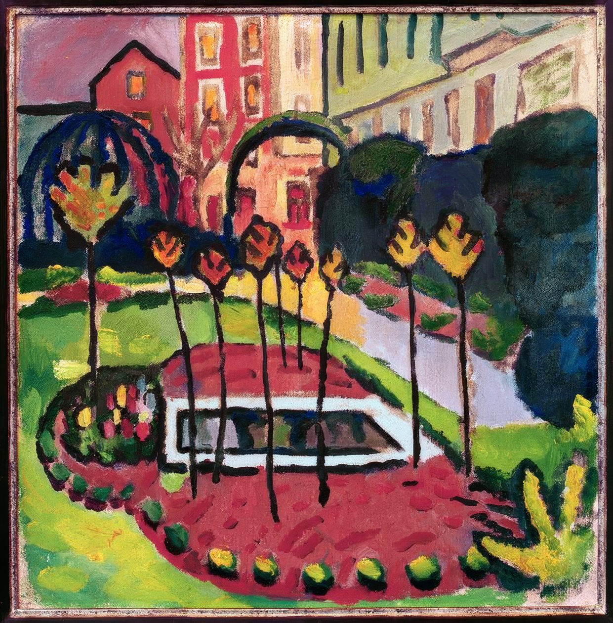 Garten mit Bassin von August Macke