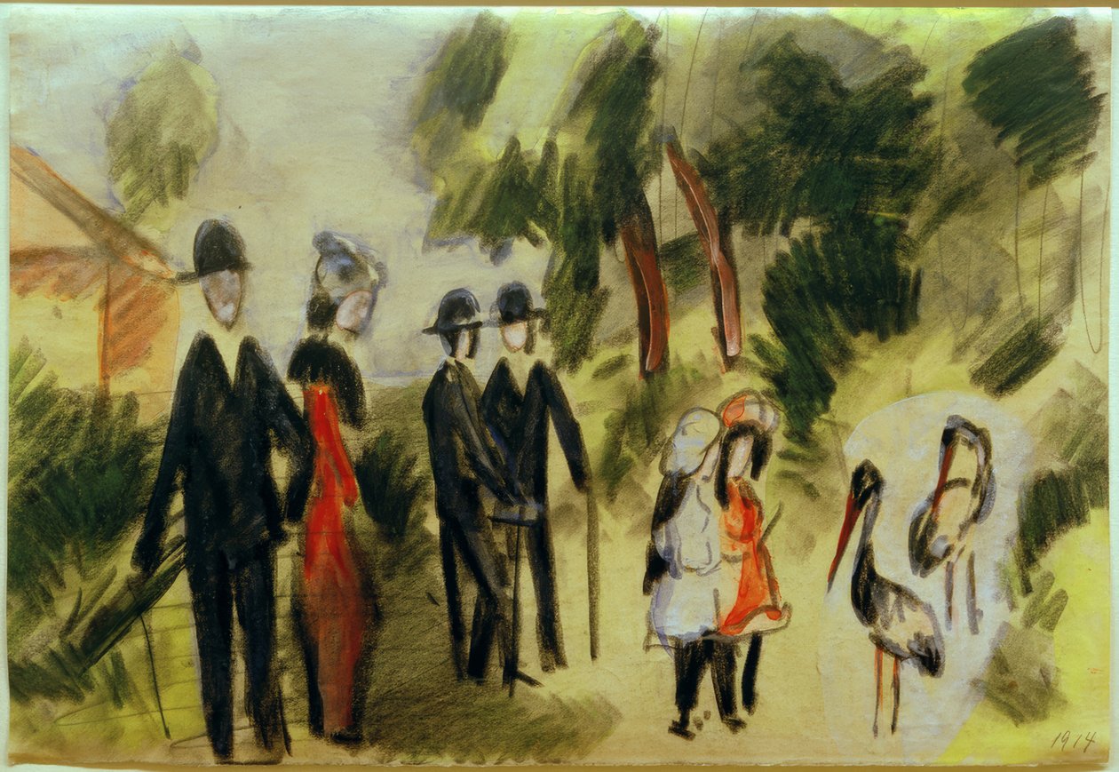 Leute bei den Reihern von August Macke
