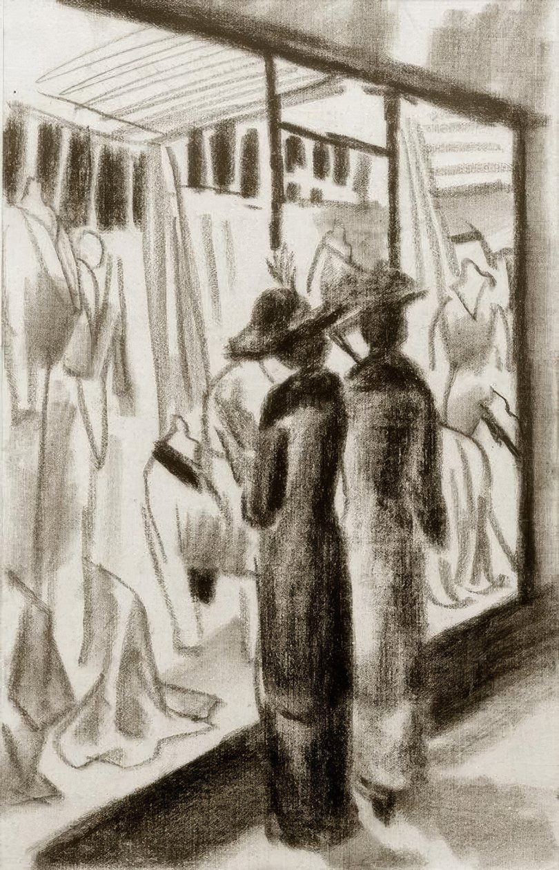Modegeschäft im Laubengang von August Macke