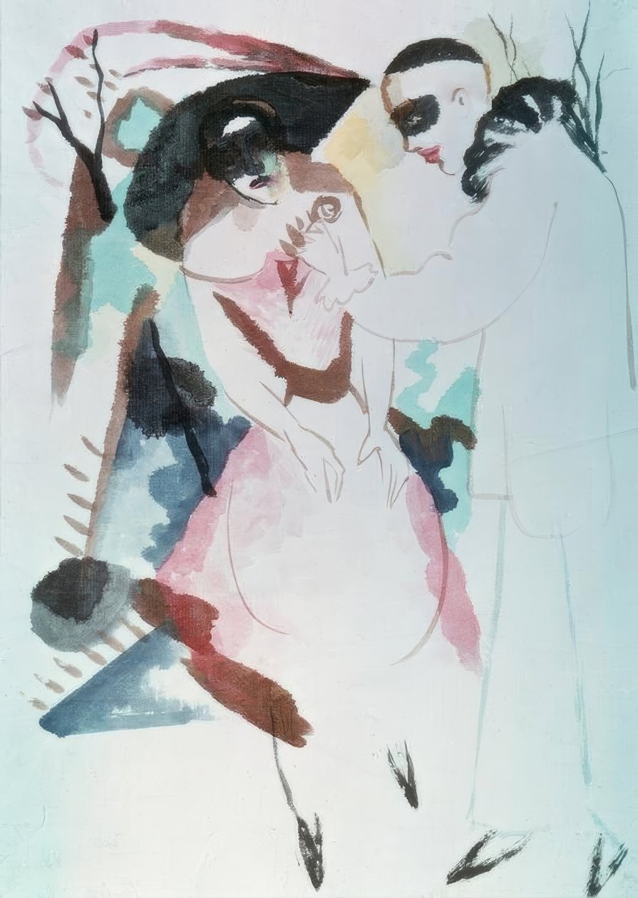 Pierrot und Dame von August Macke