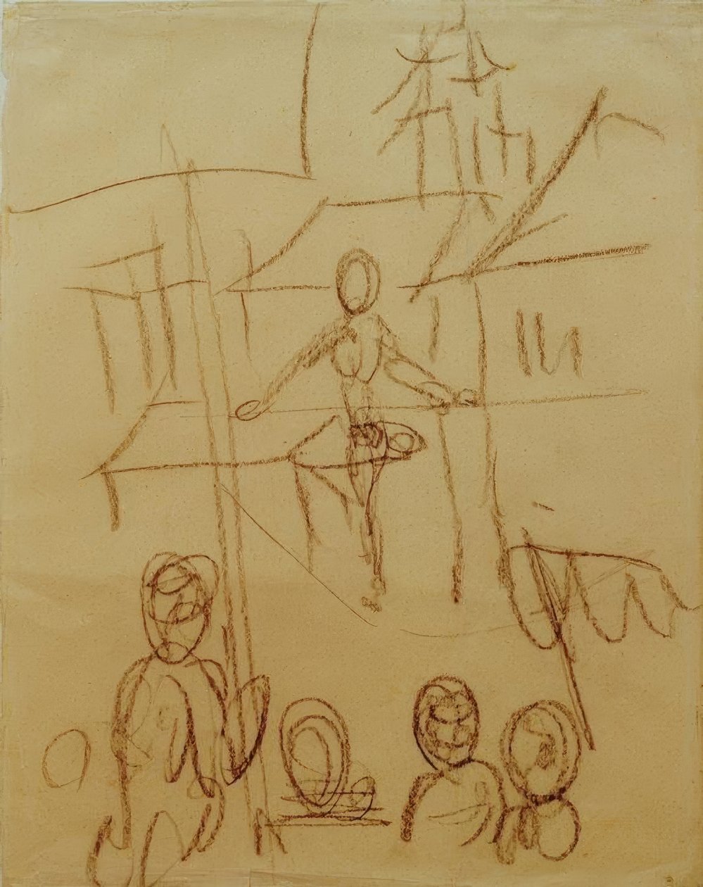 Seiltänzer auf dem Markt von August Macke