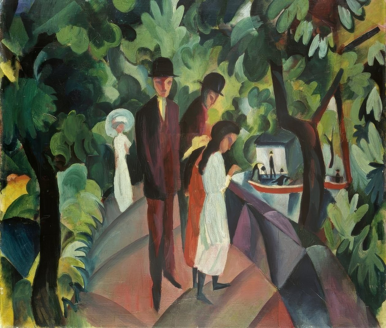 Spaziergang auf der Brücke von August Macke