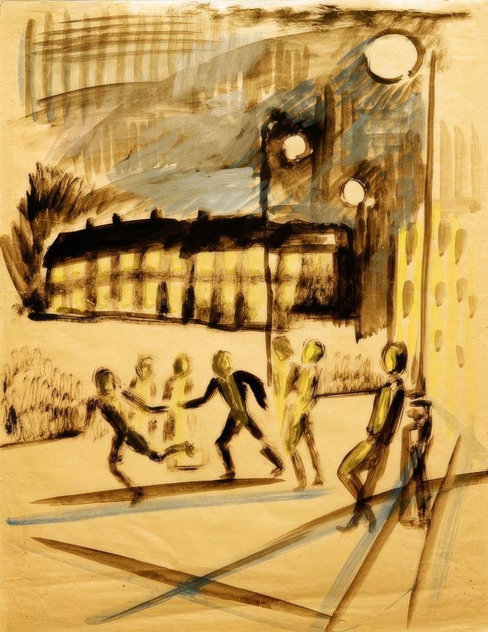 Spielende Kinder am Abend von August Macke