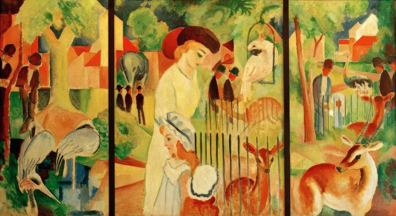 Triptychon: Großer Zoologischer Garten von August Macke