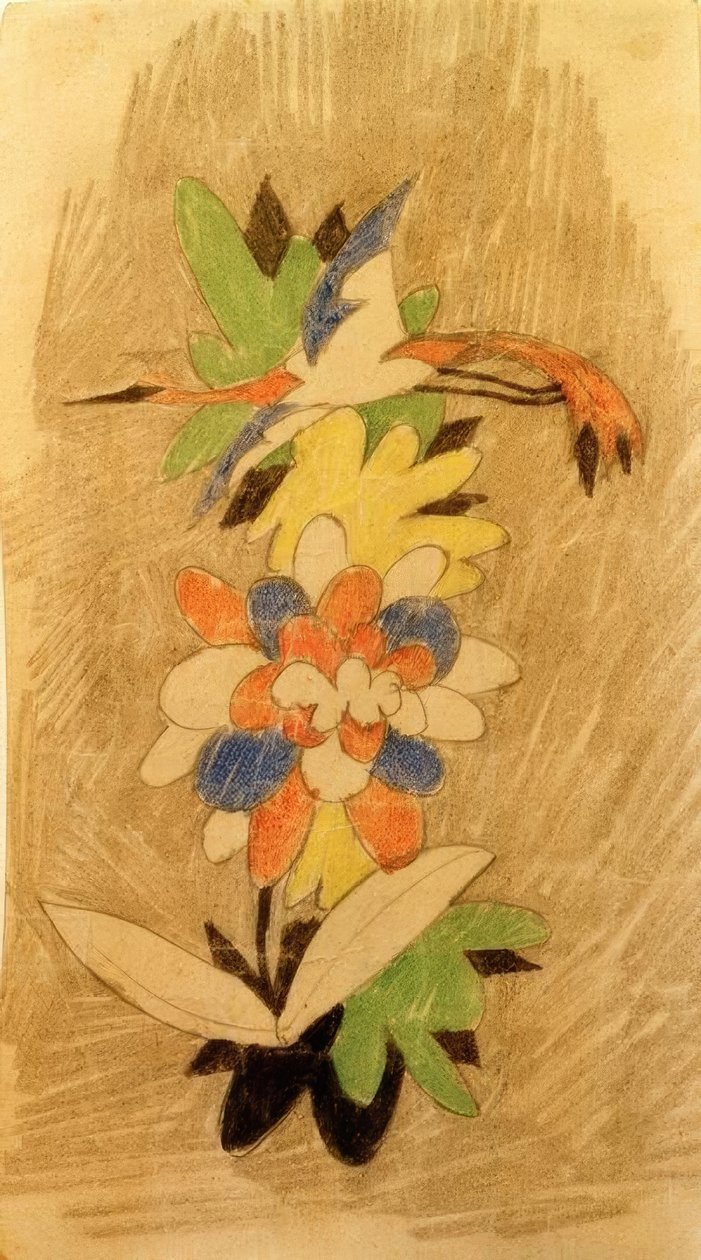 Vogel in Blumen von August Macke