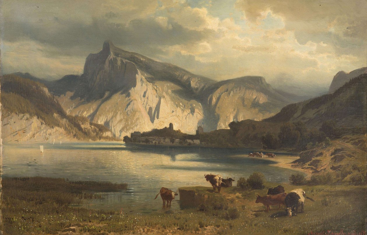Landschaft mit See von August Schaeffer von Wienwald