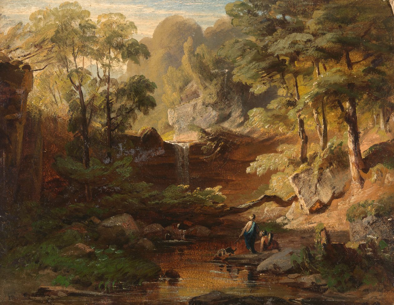 Waldlandschaft mit Bach von August Seidel