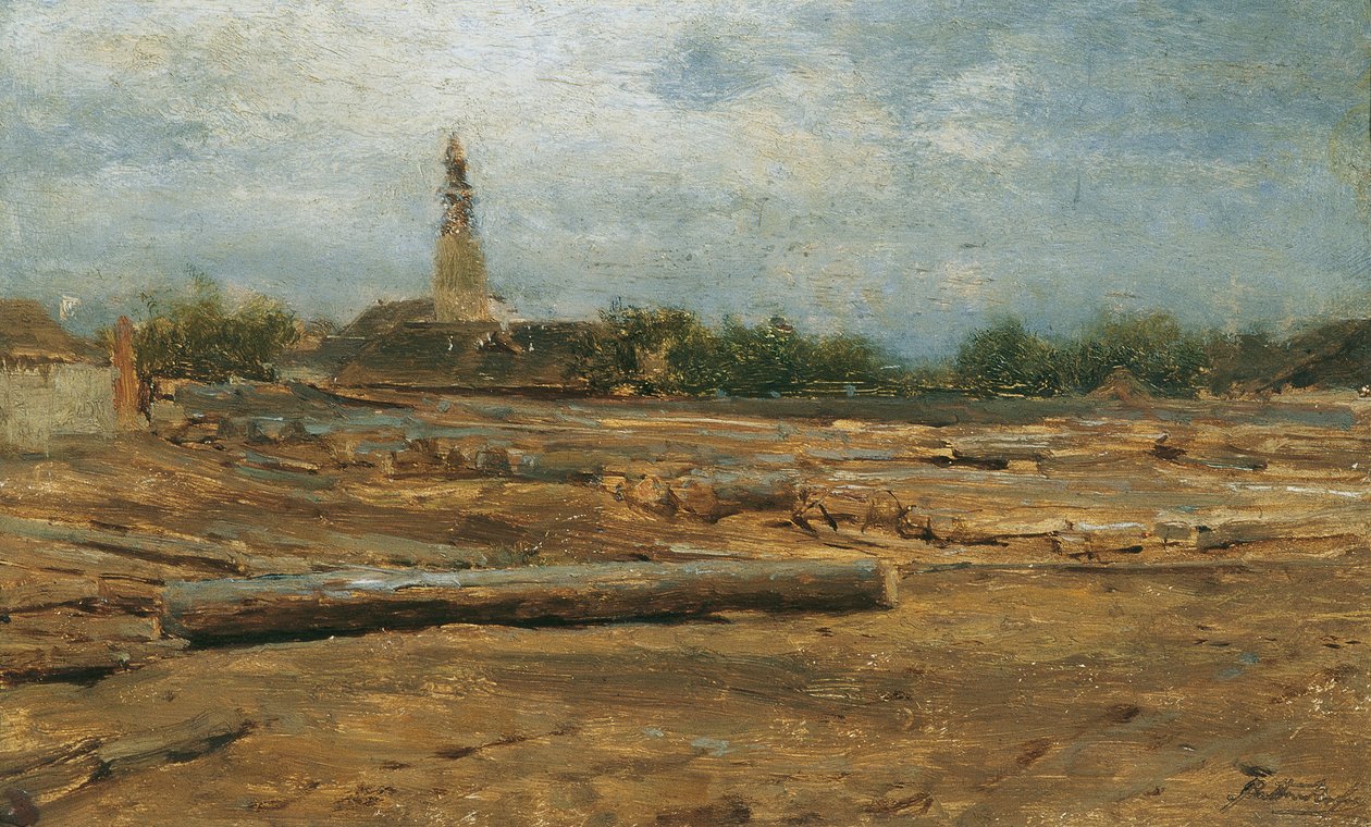 Holzplatz bei Szolnok von August von Pettenkofen
