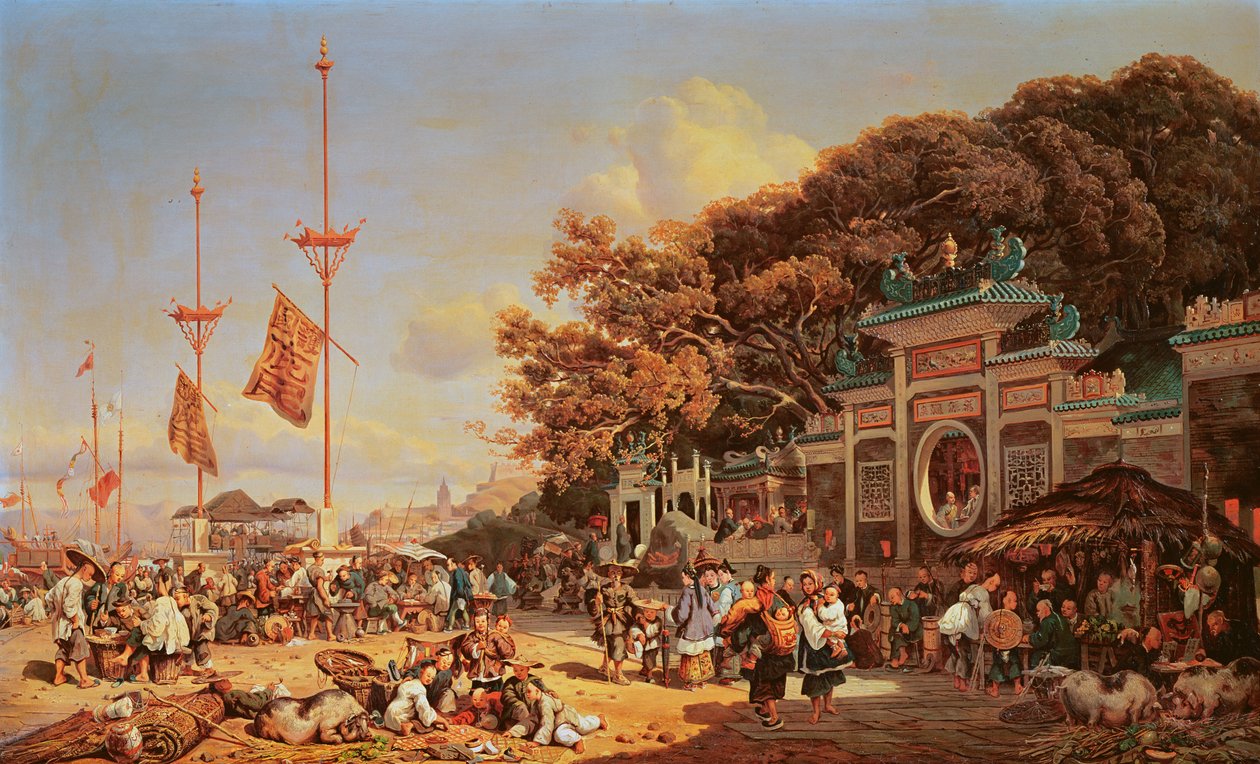 Ein Markt in Macao von Auguste Borget