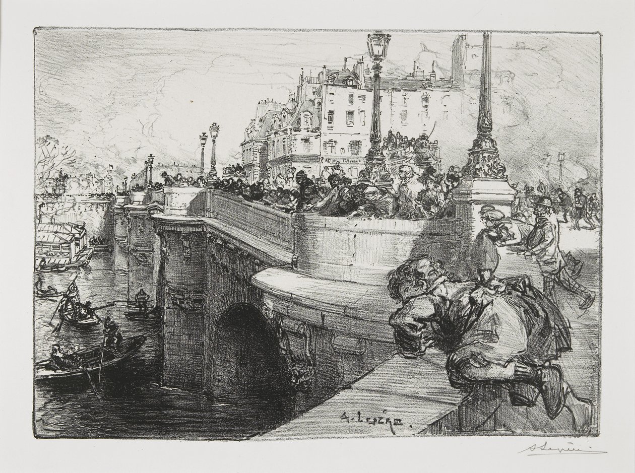 Jemand ist ertrunken!, ca. 1895 von Auguste Louis Lepère