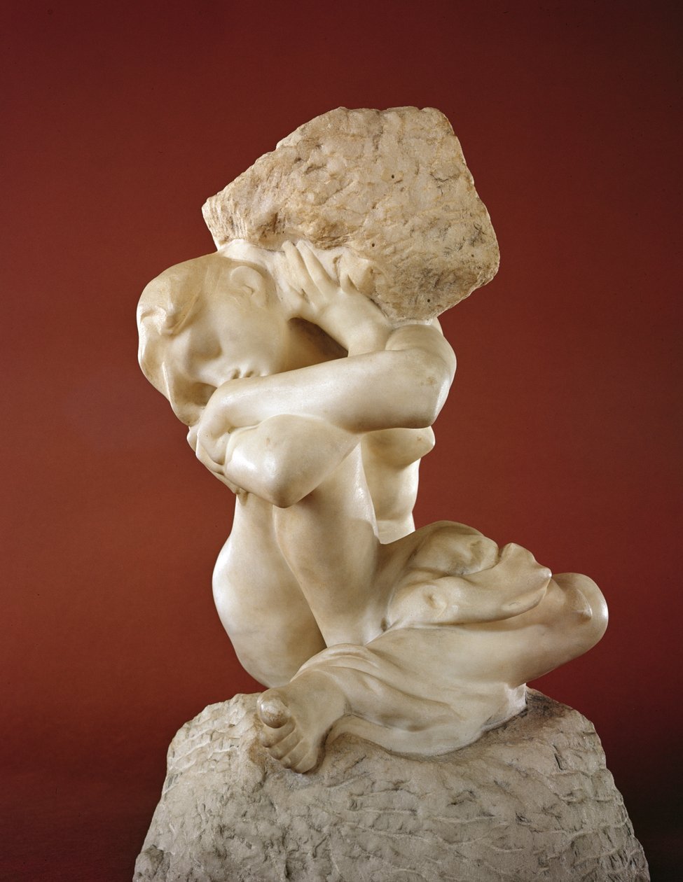 Karyatide mit einem Stein, 1881-82 von Auguste Rodin