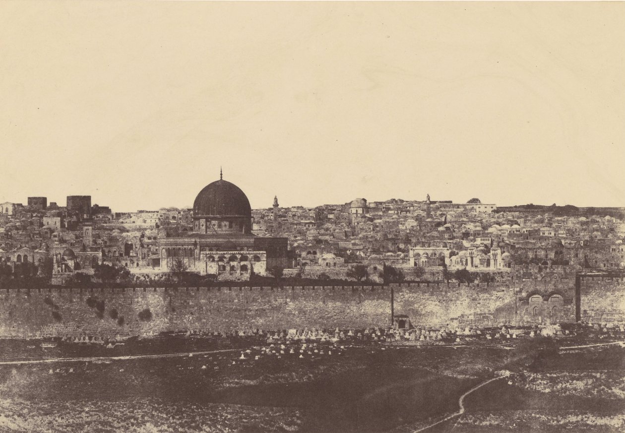 Jerusalem. Tempelbezirk. Gesamtansicht der Ostseite. Pl. 2 von Auguste Salzmann