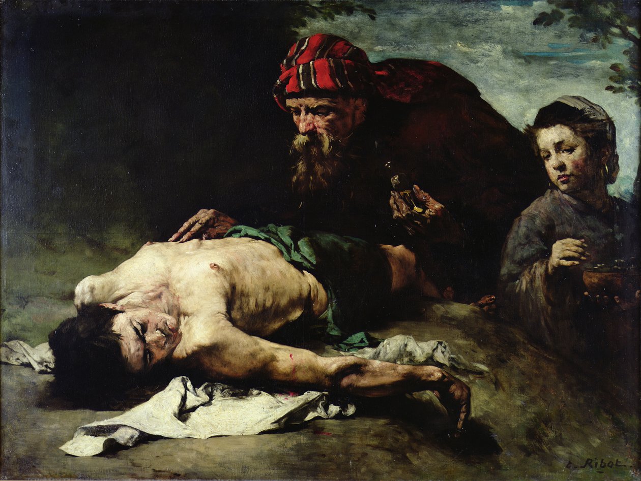 Der barmherzige Samariter, 1870-75 von Auguste Theodule Ribot
